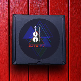 モダン&ネイビ男らしーブルー音楽ヴァイオリンデザイナー ラウンドシール