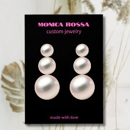 モダン ネオン ピンク ブラックのジュエリーイヤリング ディスプレイ