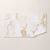 モダン ネーム ゴールド ルック マーブル パターン バスタオルセット (ハンドタオル)