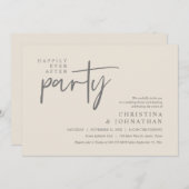 モダン ハッピーエバーアフター パーティー ウェディング ディナー 招待状 (正面/裏面)