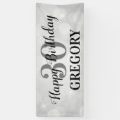 モダン ハッピーバースデー | どんな年齢＆名前でも 横断幕 (縦)