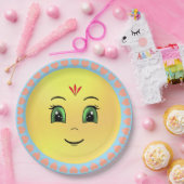モダン ハッピー サン フェイス & ハーツ ペーパープレート (パーティー)