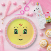 モダン ハッピー サン フェイス & ハーツ ペーパープレート (パーティー)