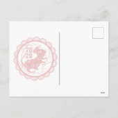 モダン ハッピー チャイニーズ ニューイヤー オブ ザ ラット 2020 ゴールド シーズンポストカード (裏面)