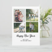 モダン ハッピー ニュー イヤー フォト コラージュ カード | エレガント (スタンド正面)