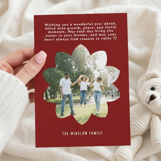 モダン ハッピー ニュー イヤー フォト コラージュ カード | エレガント