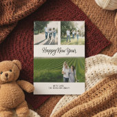 モダン ハッピー ニュー イヤー フォト コラージュ カード | エレガント