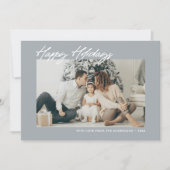 モダン ハッピー ホリデーズ オーダーメッセージ & フォト シーズンカード (正面)