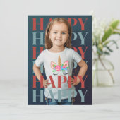 モダン ハッピー ホリデーズ フォト カード (スタンド正面)