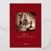 モダン ハッピー ホリデーズ 2 枚の写真が楽しめるクリスマス カード (裏面)