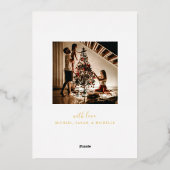 モダン ハッピー ホリデーズ 2 枚の写真のクリスマス カード (裏面)