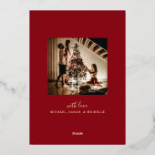 モダン ハッピー ホリデーズ 2 枚の写真のクリスマス カード (裏面)