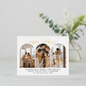 モダン ハッピー ホリデー ゴールド フォイル クリスマス カード (立ち正面)