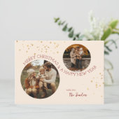 モダン ハッピー ホリデー フォト カード (スタンド正面)