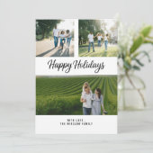 モダン ハッピー ホリデー フォト コラージュ カード | エレガント (スタンド正面)
