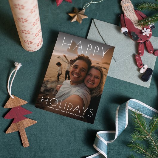 モダン ハッピー ホリデー 写真 クリスマス メッセージ