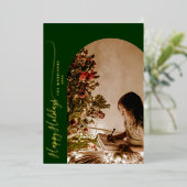 モダン ハッピー ホリデー 2 枚の写真 クリスマス ホイル カード (立ち正面)