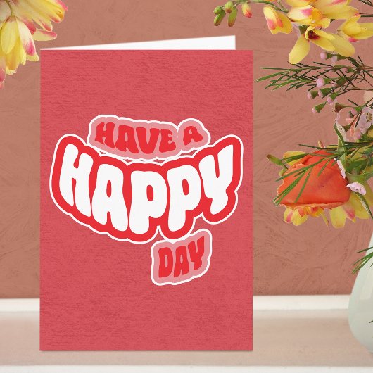 モダン ハッピー（誕生）デー テキスト 折りたたみ グリーティング カード