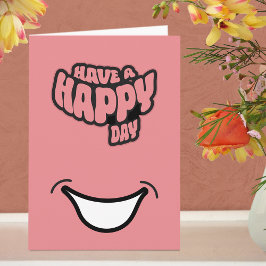 モダン ハッピー（誕生）デー テキスト 折りたたみ グリーティング カード