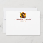 モダン&ハニーエレガントビーキーパーパーソナライズされた ノートカード (正面)