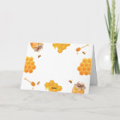 モダン ハニーバンブルビーフレーム ベビーシャワー サンキューカード (裏面)