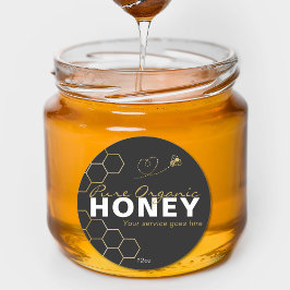 モダン ハニー ゴールド ビーズ ハニカム ブラック ラウンドシール