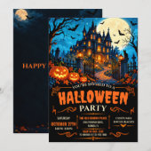 モダン・ハロウィン・ハウス・パーティー 招待状 (正面/裏面)