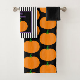 モダン ハロウィン パンプキン デコレーション 3点セット バスタオルセット