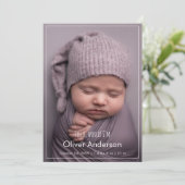 モダン ハロー 新生児 フォトコラージュ 出生  案内状 (スタンド正面)