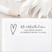 モダン ハーツ ブラック & ホワイト ミニマル ブライダル シャワー ラベル (インサイチュ)