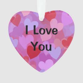 モダン ハートデザイン タイポグラフィー I Love You オーナメント