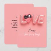  モダン ハート ピンク バレンタインデー  ノートカード (正面/裏面)