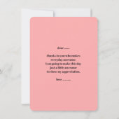  モダン ハート ピンク バレンタインデー  ノートカード (裏面)