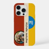 モダン・バウハウス幾何学柄のカスタムフォト&モノグラム iPhoneケース (裏面)