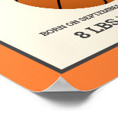 モダン バスケットボール ベイビー 誕生統計 ポスター (角)