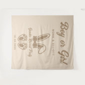 モダン バニー ライトベージュ 性別発表 タペストリー (正面(横))