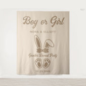 モダン バニー ライトベージュ 性別発表 タペストリー (正面)