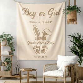 モダン バニー ライトベージュ 性別発表 タペストリー