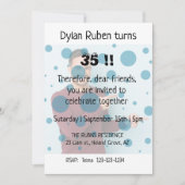 モダン&バブリング写真誕生日カード招待状 招待状 (正面)