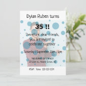 モダン&バブリング写真誕生日カード招待状 招待状 (スタンド正面)