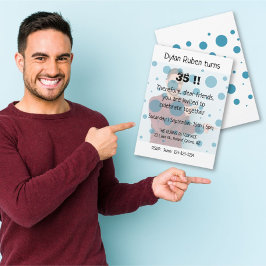 モダン&バブリング写真誕生日カード招待状 招待状