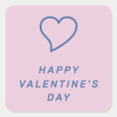モダン バレンタインデー ハート ステッカー - ラベンダー (正面)