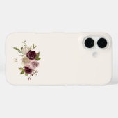 モダン・バーガンディピンクの花のモノグラム Case-Mate iPhoneケース (裏面 (横))