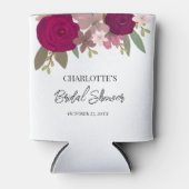 モダン バーガンディー ガーデン フラワーズ ブライダル シャワー フェイバー 缶クーラー (正面)