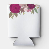 モダン バーガンディー ガーデン フラワーズ ブライダル シャワー フェイバー 缶クーラー (裏面)