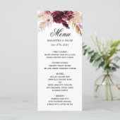 モダン バーガンディー ブラッシュ ピンク フローラル メニュー (スタンド正面)