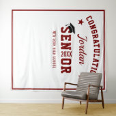 モダン バーガンディー 卒業パーティー フォト 背景 タペストリー (インサイチュ(横))