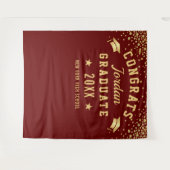 モダン バーガンディー 卒業写真撮影用 背景シート タペストリー (正面(横))