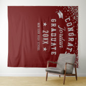 モダン バーガンディー 卒業写真 フォトブース 背景 タペストリー (インサイチュ(横))