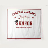 モダン バーガンディー 卒業写真 撮影用背景 タペストリー (正面(横))